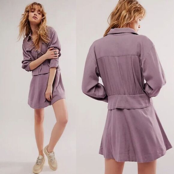 Free People Maxwell Purple Mini Dress Size XL - Picture 1 of 5